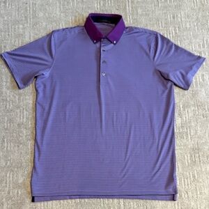 Greyson purple striped polo size large